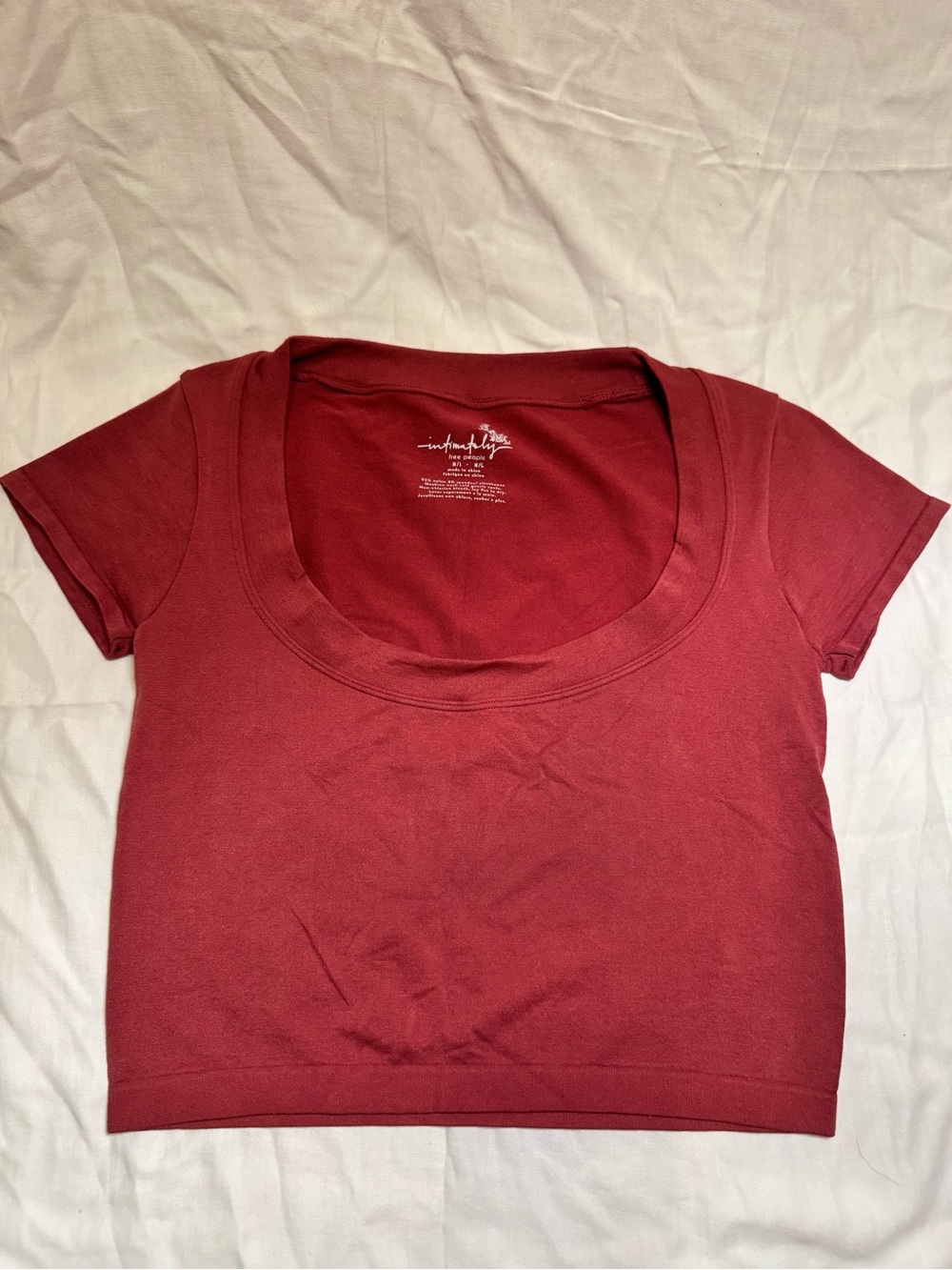 Free People Crop Top Mauve Color (Photos Look Red) Woman’s Size M/L